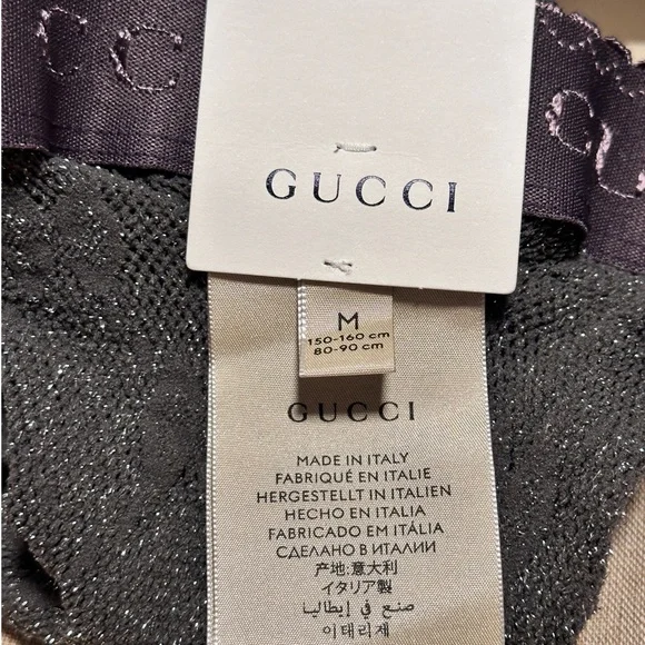 💯🆕Authentic NWT GUCCI Supreme Logo Tights with Shimmer - Picture 3 of 9